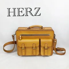 HERZ ヘルツ 2way ビジネスバッグ ブリーフケース ショルダーバッグ バッグ レザー ブラウン キャメル メンズ 鞄 日本製 219のサムネイル
