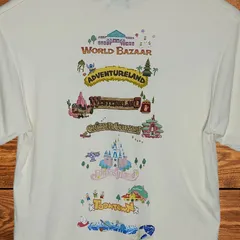 【対象品フォロー割20％OFF】【L】古着 Disney ディズニー 半袖 Tシャツ ミッキーマウス ミッキー＆フレンズ テーマランド 両面プリント オフホワイト L 東京ディズニーリゾート 国内流通品 公式のサムネイル