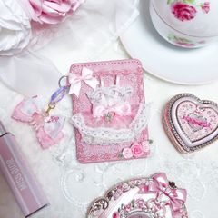 バレリーナ　チュチュ　パスケース　定期入れ　ICカードケース　ピンク　バレエ　バレエコア　薔薇　バラ　rose ribbon リボン　レース　トゥシューズ　ポワント　バレエ雑貨　薔薇雑貨　レース雑貨　ピンク好き