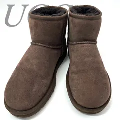 【B6035】 UGG Australia アグ オーストラリア 5854 ムートンブーツ クラシック ミニ スエード ブラウン ショート丈のサムネイル