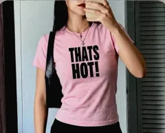 Y2K アメリカンアパレル THATS HOT ピンク 半袖T Sのサムネイル