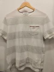トム・ブラウン ストライプ 半袖 カラーTシャツ 白のサムネイル