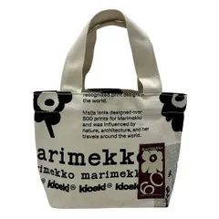 marimekko(マリメッコ) トートバッグ美品  - アイボリー×黒 ウニッコ60周年記念のサムネイル