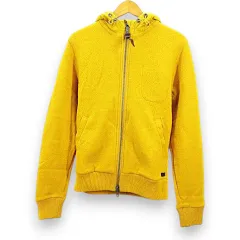 ウールリッチ WOOLRICH JOHN RICH & BROS. ジョンリッチアンドブロス 長袖 ニット ジャンバー フーディ XS 黄色系 イエロー ジップアップ 切り替え 無地 のサムネイル