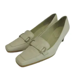 トラサルディ TRUSSARDI パンプス レザー スクエアトゥ ミドルヒール シルバー金具 23.5㎝ 白 ホワイト /XZ ■GY99のサムネイル
