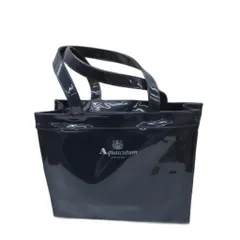 アクアスキュータム AQUASCUTUM トートバッグ エナメル 紺 ネイビー ロゴプリント /SM23 ■GY99のサムネイル