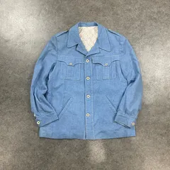 Vintage Leib's BUFFALO デニム サファリジャケット シャンブレー 開襟 ブルゾン USED ブルー ヴィンテージ ビンテージ メンズのサムネイル