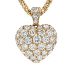 Cartier カルティエ K18YG イエローゴールド ハートパヴェダイヤモンドネックレス 大ぶり 42cm【新品仕上済】【zz】【中古】