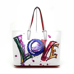 【楠本質店/元住吉】Christian Louboutin/クリスチャン ルブタン　カバタ　CABATA　トートバッグ　ホワイト　3185215【中古】のサムネイル