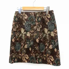 N.Natural Beauty Basic N.ナチュラルビューティーベーシック スカート タイト ミニ 花柄 バックジップ S 茶 ブラウン /ST45のサムネイル