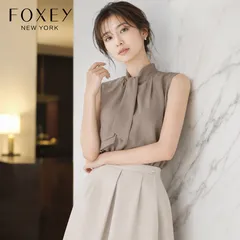 【未使用に近い / ふんわり美ラインをキープ】FOXEY NEW YORK / フォクシーニューヨーク 40 ベージュ トリアセテートBLEND スカート 【クリーニング済】美シルエット セレモニー 学校行事 お呼ばれ 通年 エレガントのサムネイル