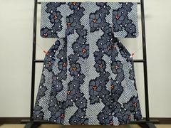 新品 未使用品 身丈163 葡萄 有松絞り 絞り染め 絞り浴衣 浴衣 NO56