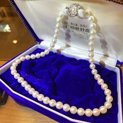 芝翫香】あこや真珠 パールネックレス 8.0-8.5mmケース・てりクロス 