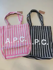 A P C ストライプトートバッグ 2種 (ブラック/ピンク)のサムネイル