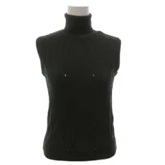 ヴェルサーチジーンズ VERSACE JEANS COUTURE ノースリーブセーター ケーブルニット L 緑 グリーン タートルネック /FFのサムネイル