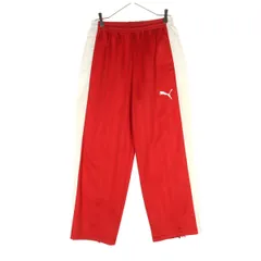 PUMA プーマ 日本製 ワンポイントロゴ トラックパンツ S レッド ジャージ メンズ 古着のサムネイル