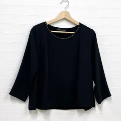 green label relaxing 首元ビーズ ブラウス 黒 裏地付 ユナイテッドアローズ #26-0017のサムネイル
