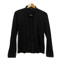 アマカ ブラウス シャツ トップス 長袖 フリル レース レディース 38サイズ ブラック AMACA 【中古】のサムネイル