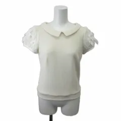 トッカ TOCCA カットソー XS オフホワイト 半袖  袖リボン シフォン プルオーバー GA.0200 /AY ■GY47のサムネイル
