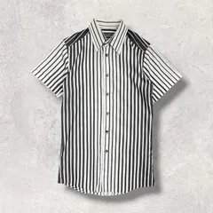 DOLCE&GABBANA 半袖シャツ 15/38 ブラック ホワイト ストライプ D&G ドルチェ＆ガッバーナ モードのサムネイル