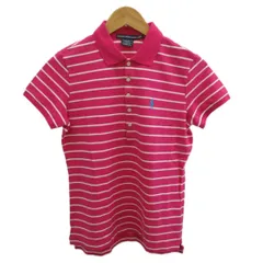 ラルフローレンスポーツ RALPH LAUREN SPORT ポロシャツ M ピンク ホワイト ボーダー柄 鹿の子 半袖 1214626SPMP /AYのサムネイル