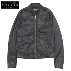 DIESEL　ディーゼル　レザーライク シングルライダースジャケット メンズ 黒 ブラック M　Mのサムネイル