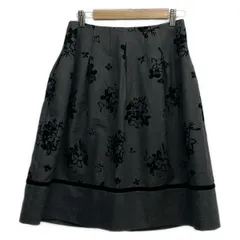 M'S GRACY(エムズグレイシー) ロングスカート サイズ40 M レディース美品  - グレー×黒 花柄のサムネイル
