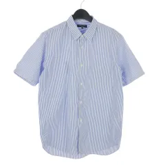 コムデギャルソンオム COMME des GARCONS HOMME ストライプ シャツ 半袖 M コットン M 青 ブルー HG-B034のサムネイル
