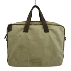 ヒューゴボス HUGO BOSS ビジネスバッグ ブリーフケース ショルダー 2WAY レザー ロゴ 型押し ベージュ 茶色 ブラウン /XZ ■GY18のサムネイル