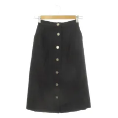 イヴサンローラン YVES SAINT LAURENT スカート M 黒 ブラック ボタンフロント ミディ丈 /CK35 ■GY99のサムネイル