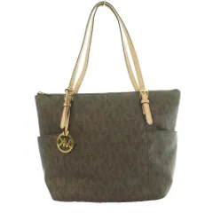 マイケルマイケルコース Michael michael kors MKシグネチャー トートバッグ ハンド 総柄 コーティングキャンバス レザー 茶 ブラウン /SS ■OS ■GY18のサムネイル