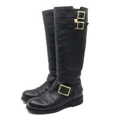 ジミーチュウ JIMMY CHOO レザー エンジニア ロングブーツ バイカーブーツ ブラック 黒 35.5 約22.5cm 247YULE イタリア製のサムネイル