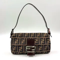 【新着】FENDI ズッカ柄 ハンドバッグ レザー、キャンバス ブラウン ショルダーバッグ シルバーのサムネイル