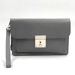 【新着】LOUIS VUITTON ネオ ベライア タイガ タイガ グラシエ レザー グレー クラッチバッグ シルバー M32683のサムネイル