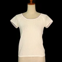 ロイスクレヨン Lois CRAYON カットソー ニット レース 半袖 M 白 ホワイトのサムネイル