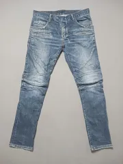 32 BALMAIN バルマン ポケット ダメージ バイカー スキニージーン デニムのサムネイル