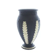 ウェッジウッド WEDGWOOD 花瓶 インテリア フラワーベース ロゴ ジャスパー 青 ブルー 紺 ネイビー ■GY11 /MQのサムネイル