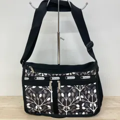 美品 レスポートサック/LeSportsac ショルダーバッグ ブラック/黒 木/葉柄 斜め掛けバッグ レディース[OM03768]のサムネイル