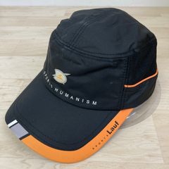 Lauf SPORTS 캡 모자 블랙/오렌지 메쉬 전환 스포츠 HUMANISM 로고[OM03780]