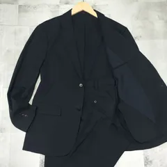 洗える【2024春夏】コットンライク感動ジャケット パンツ スーツ セットアップ Lサイズ ネイビー 紺色 ウォッシャブル 速乾性 ストレッチ 通勤 通学 フォーマル 464000のサムネイル