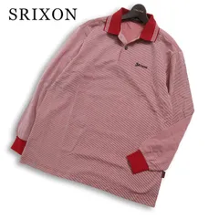 SRIXON スリクソン ゴルフ 通年★ 長袖 ロゴ刺繍 ストライプ ポロシャツ Sz.L メンズのサムネイル