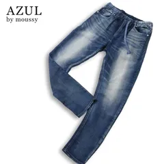 AZUL by moussy アズール マウジー USED加工★ スウェット ドビー デニム ストレッチ イージー パンツ ジーンズ Sz.S メンズのサムネイル