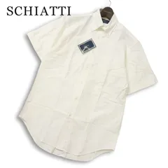 【新品 未使用】 SCHIATTI スキャッティ オーク 春夏★ 半袖 オックスフォード ボタンダウン シャツ 日本製 Sz.S メンズ 白のサムネイル