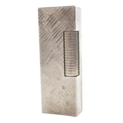 ダンヒル dunhill ローラー式 ガスライター 喫煙具 喫煙グッズ 火花確認済 カスリ柄 シルバーカラー /MW ■GY18のサムネイル