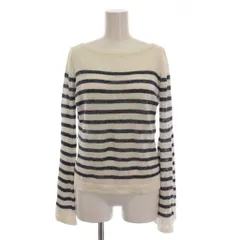マイラン MYLAN 15SS ニット カットソー ボーダー 長袖 リネン 白 ホワイト 紺 ネイビー MY15SS-KR025 /YMのサムネイル
