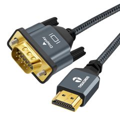 Thsucords Braided & Gold-Plated HDMI to VGA Cable 3M (Male-Male) Compatible with 720P/1080P Computers, Desktops, Laptops, PCs, Monitors, and Projectors. Qualified Invoice Available.