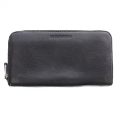 エンポリオアルマーニ EMPORIO ARMANI 長財布 小銭入れあり ラウンドファスナー レザー ロゴ型押し 黒のサムネイル