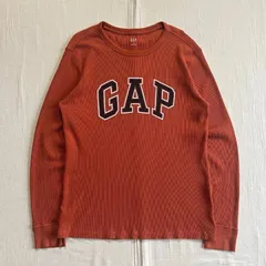 希少　archive　GAP　ギャップ　デカロゴプリント　アーチロゴ　ロングスリーブTシャツ　ロンT　カットソー　ワッフル　サーマル生地　オレンジブラウン　M　Y2K　アメカジ　グランジ　パンキッシュ　big arch logo print thermal-Tのサムネイル