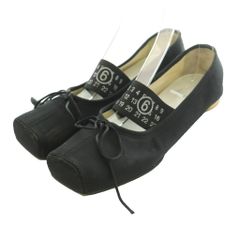 MM6 Maison Margiela ballet flats, square toe, ribbon, size 23.0cm, black /MI ■GY19