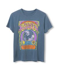 정크 푸드 클로징 여성 탑스 티셔츠 빈티지 Junk Food Clothing Womens Janis Joplin Vintage Tee Blue Indigo